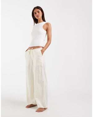Hollister Pantalones De Pijama Amarillos De Pernera Ancha De - Blanco