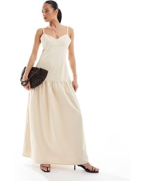 4th & Reckless Linen Blend Dropped Waist Cami Maxi Dress - Natural