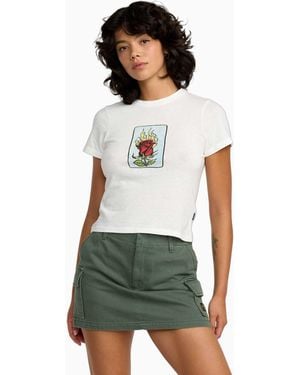RVCA Spanky loteria 411 - t-shirt ajusté - blanc vintage