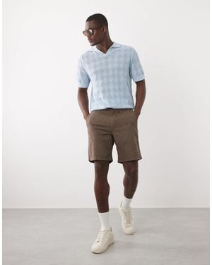 SELECTED Linen Blend Drawstring Shorts - Brown