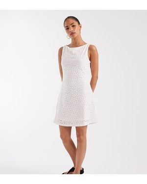 Vero Moda Jersey Jurk Met Bloemenbroderie Zonder Mouwen - Wit