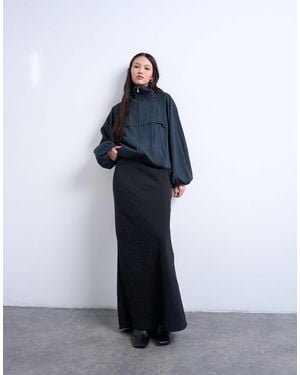 TOPSHOP Super Soft Cupro Bias Midi Skirt - Blue