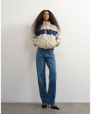 TOPSHOP Contrast Piping Track Jacket - Blue