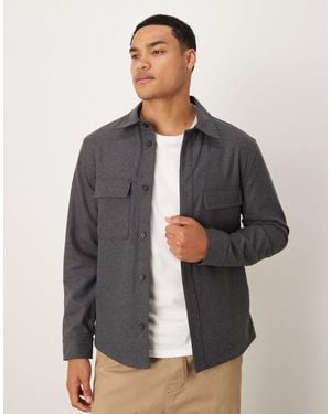 Mango Pocket Detail Wool Mix Jacket - Gray