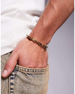 ASOS Cadena Dorada Con Diseño Rectangular De Estilo Marinero De Acero Inoxidable Resistente Al Agua De - Metálico