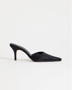 TOPSHOP Avery Embellished Pointed Mule Mid Court Shoes - Black