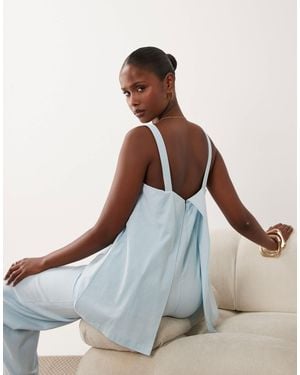 ASOS Double Layer Cami Jumpsuit - Blue