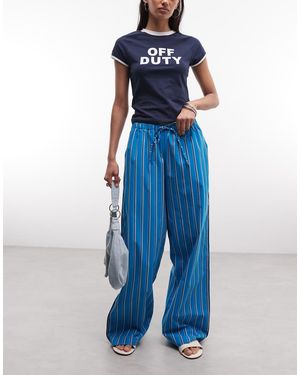 Reclaimed Vintage Pj Style Co-ord Trouser - Blue