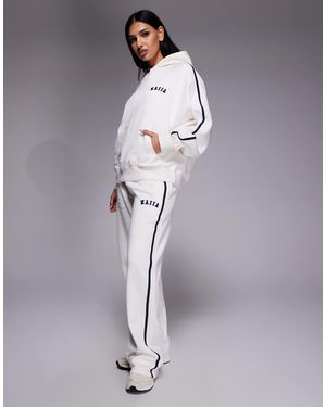 Kaiia Cotton Rich Embroidered Logo Side Stripe Wide Leg Sweatpants - Multicolor