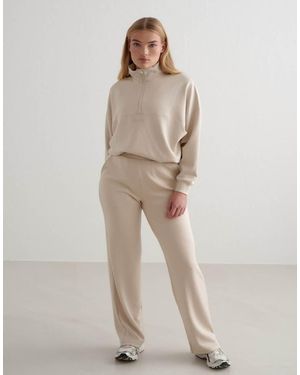 Aim'n Café Au Lait Comfy Modal Wide Trousers - Natural