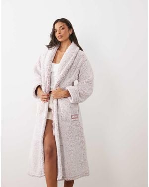 DKNY Long Sherpa Robe - Pink
