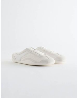 & Other Stories Real Leather Mule Trainer With Real Suede Trims - White