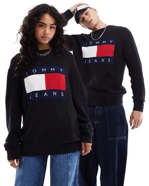 Tommy Hilfiger Maglione Con Logo Grande A Bandiera - Blu
