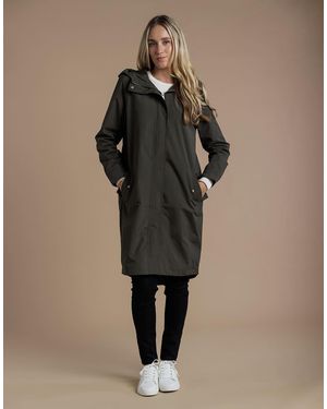 French Connection Longline Hooded Parka Jacket - Brown