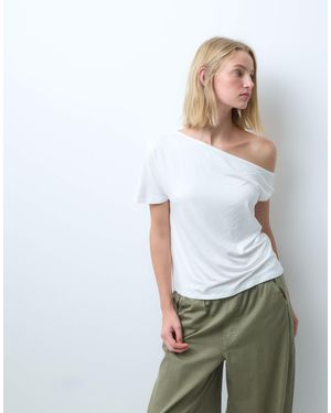 New Look Schulterfreies t-shirt - Weiß