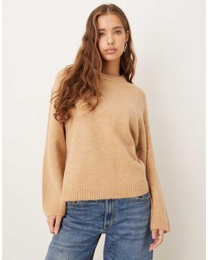 Gina Tricot Crew Neck Knitted Wool Alpaca Jumper - Blue