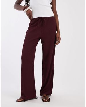 ONLY Textu Wide Leg Pants - Red