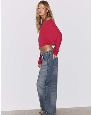 Stradivarius Low-rise Balloon Jeans - Red