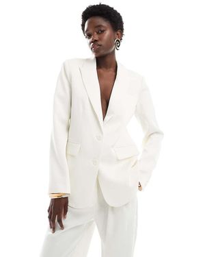 4th & Reckless Satin Tailored Blazer Co-Ord - White