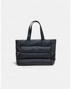 Stradivarius Quilted Shoulder Shopper Bag - Blue