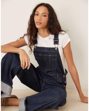 Abercrombie & Fitch Peto Vaquero Azul Añil Con Bajos Vueltos De