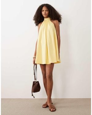 ASOS Tie Back Detail Mini Dress - Natural