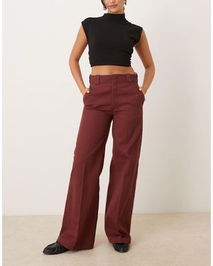 Dickies Pantalones De Pernera Ancha De -Rojo