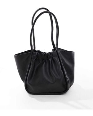 French Connection Gathered Detail Tote Bag - Black