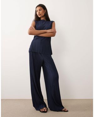 Vila – plissierte hose - Blau