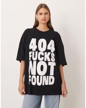 ASOS Oversized T-Shirt With Error Slogan Graphic - Black