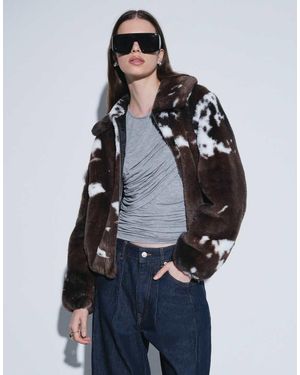 Vero Moda Superzachte Jas Met Koeienprint Van Faux-Fur - Blauw