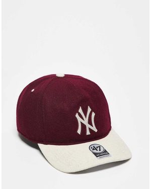 '47 Gorra Con Visera En Contraste Y Diseño De Los Ny Yankees Hitch De -Rojo