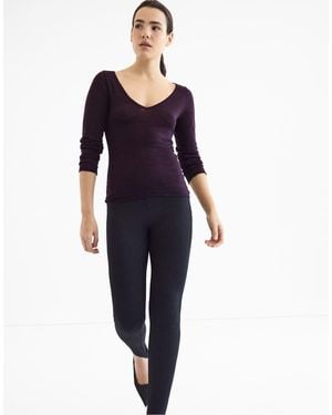 Stradivarius Basic Wool And Silk V-neck Jumper - Blue