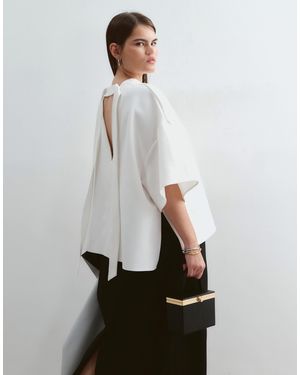 ARRANGE Curve Boxy Top With Open Back - White