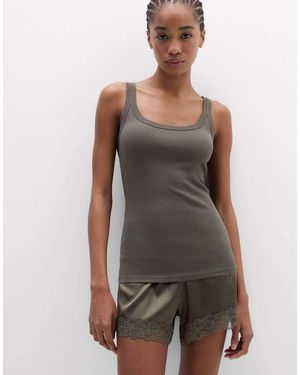 Intimissimi Superior Cotton Racer Back Vest Top - Grey