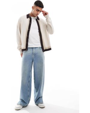Cotton On Cotton On Knitted Button Front Collar Detail Cardigan - Blue