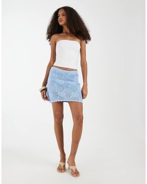 Gap Pointelle Light Knit Mini Skirt - Blue
