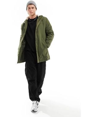 Only & Sons Hooded Parka Jacket With Borg Lining - Green