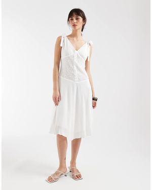 Motel – danira – midaxi-kleid aus spitze - Weiß