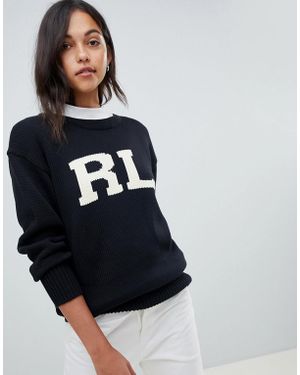 Polo Ralph Lauren Rl Logo Jumper - Black