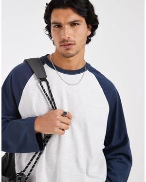 Cotton On Boxy Fit Long Sleeve Raglan T-shirt - Blue