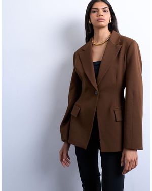 TOPSHOP Cinched Blazer - Brown