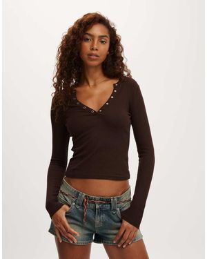Cotton On Ryan Henley Long Sleeve - Multicolour