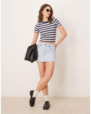 Abercrombie & Fitch Denim Mini Skirt - Grey