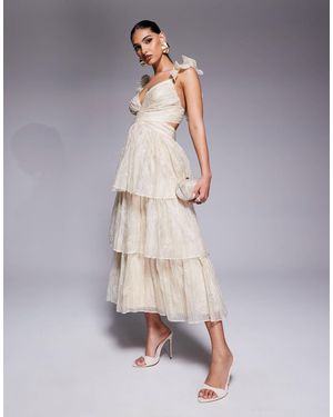 Lulus Lulus Embroidered Organza Midaxi Dress - White