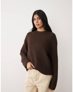 Cotton On Luxe Crew Neck Sweater - Brown