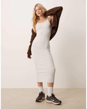 Nike Chill Ribbed Maxi Tank Dress - Natural
