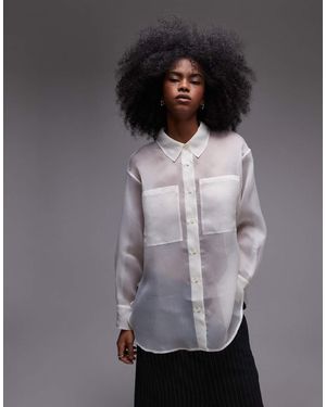 ASOS Organza Oversized Sheer Shirt - Grey