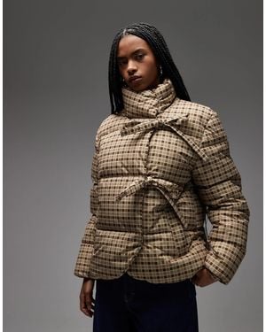 Collusion Puffer With Bow Fastening - Grey