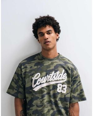 Courtside Camo Print T-Shirt - Green